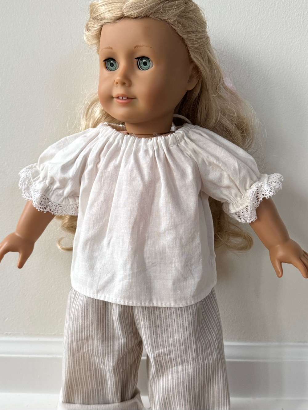 White Lace Blouse for 18” Dolls